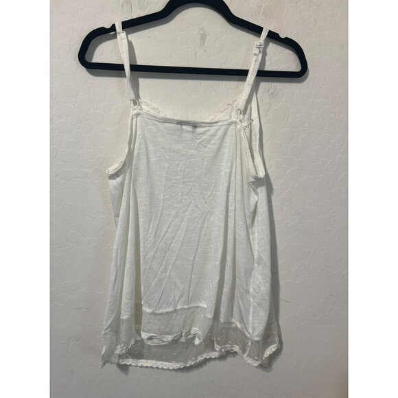NWT Torrid Sz 00 (US 10 M/L) White Chrochet Trim Cami Swiss Dot - Picture 5 of 6